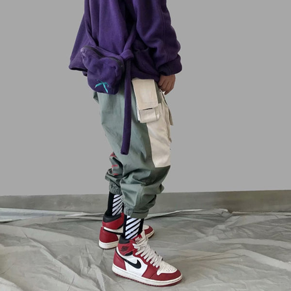 Patchwork Pockets Cargo Pants Men Harajuku Hip Hop Sweatpant Male Joggers Track Trousers Streetwear Techwear | Vimost Shop.