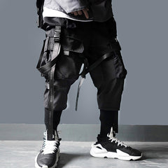 Ribbons Multi Men Harajuku Trouser Hip Hop Streetwear Pants