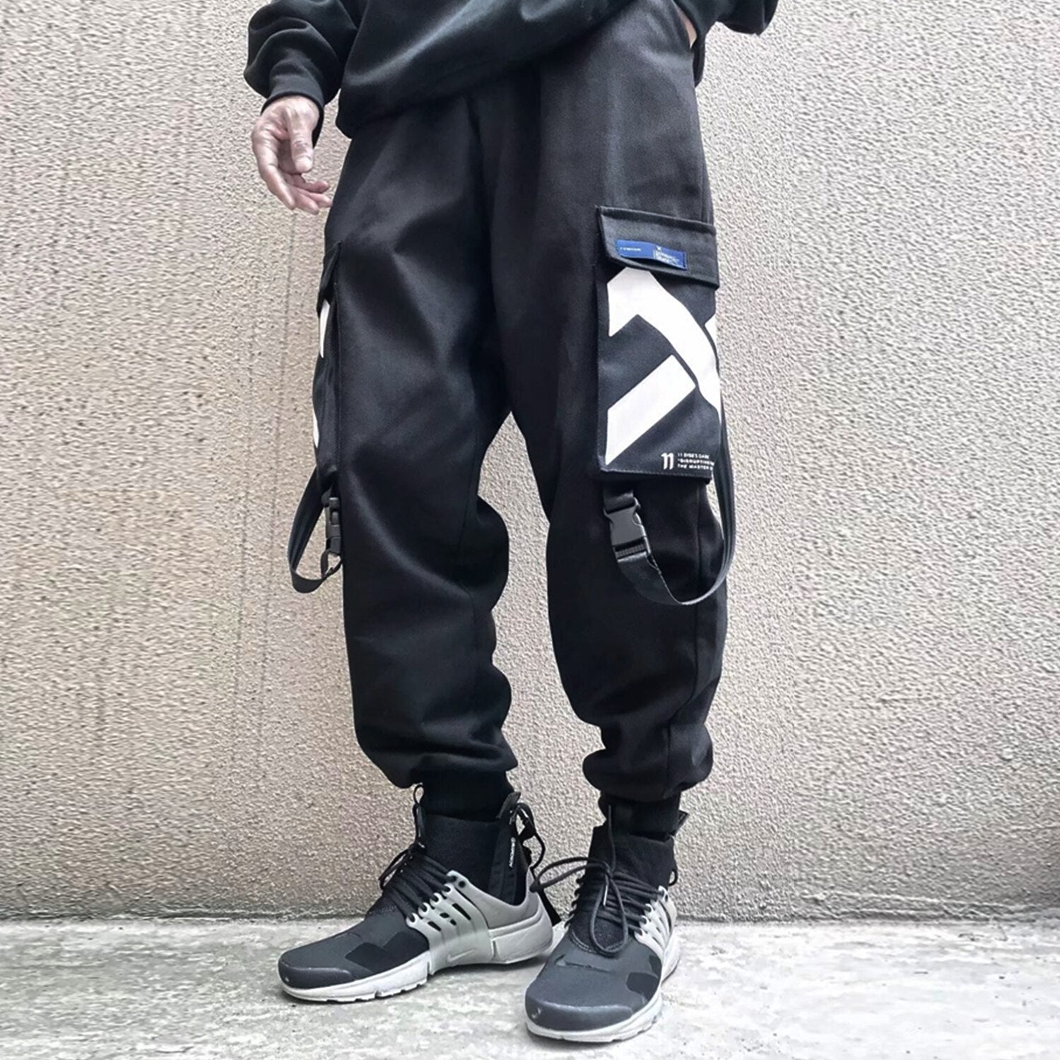 Multi Pockets Printed Cargo Pants Men Harajuku Hip Hop Casual Ribbons Trousers Streetwear Joggers Sweatpants | Vimost Shop.