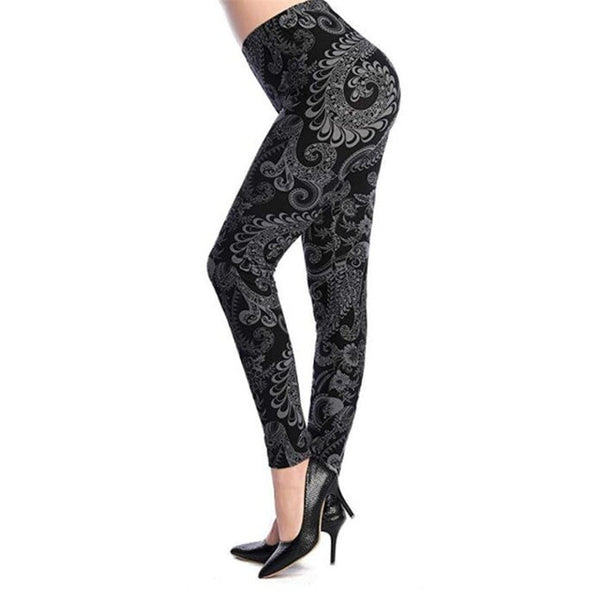 New Rose Flower Printed Leggings Fashion Sexy Women Lady Slim High Elastic Cotton Pants | Vimost Shop.