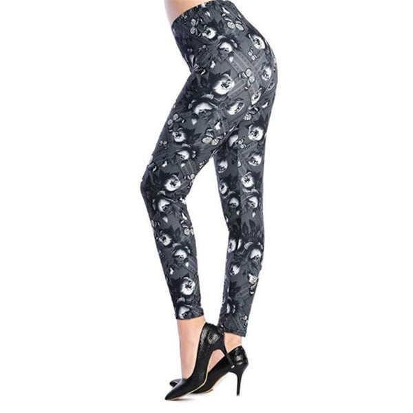 New Rose Flower Printed Leggings Fashion Sexy Women Lady Slim High Elastic Cotton Pants | Vimost Shop.