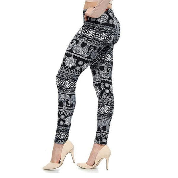 New Rose Flower Printed Leggings Fashion Sexy Women Lady Slim High Elastic Cotton Pants | Vimost Shop.
