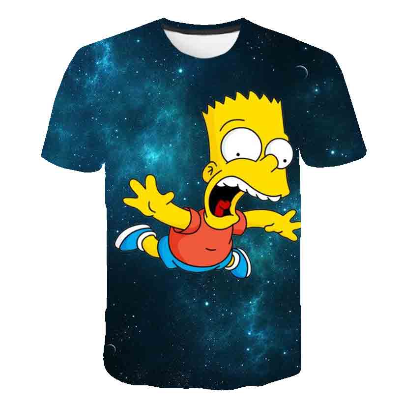 Men and women fat T-shirt Simpson print 3D T-shirt cartoon funny Simpson family T-shirt O-neck short-sleeved casual T-shirt | Vimost Shop.