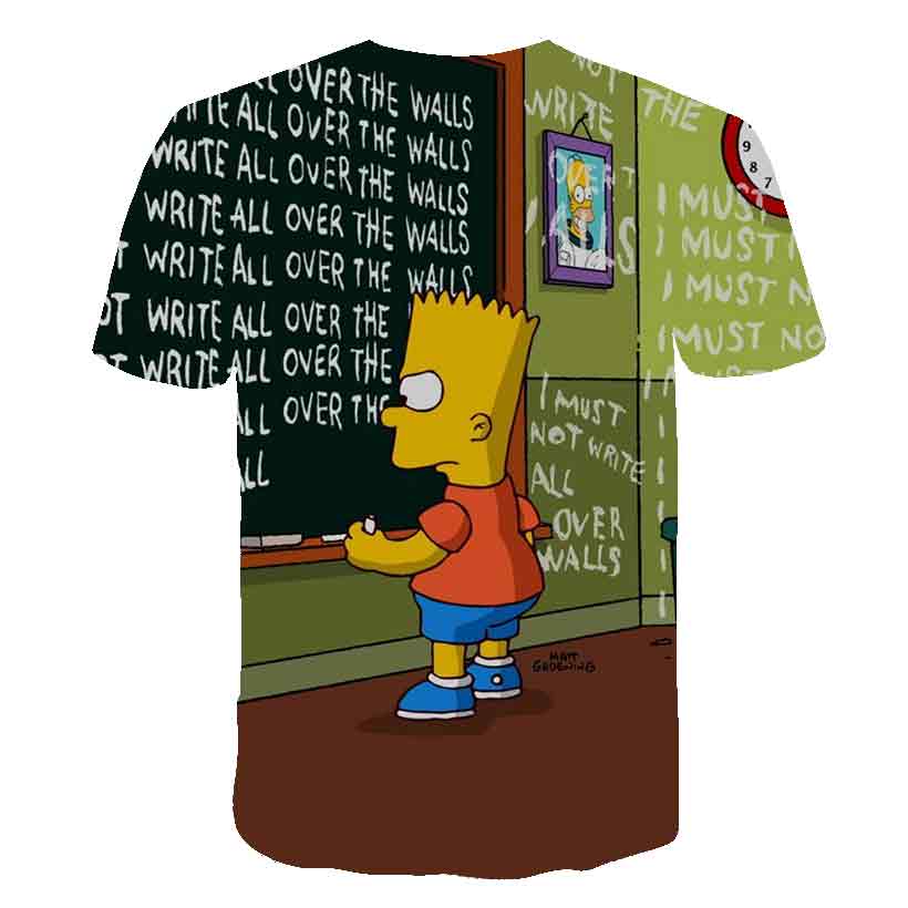 Men and women fat T-shirt Simpson print 3D T-shirt cartoon funny Simpson family T-shirt O-neck short-sleeved casual T-shirt | Vimost Shop.