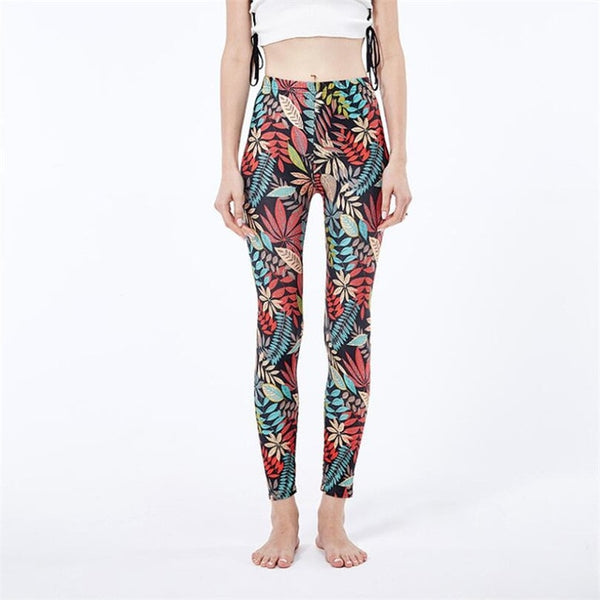 Fashion Girl Legging Spandex Aptitud Print Floral Leggings Leggins Milk Silk | Vimost Shop.