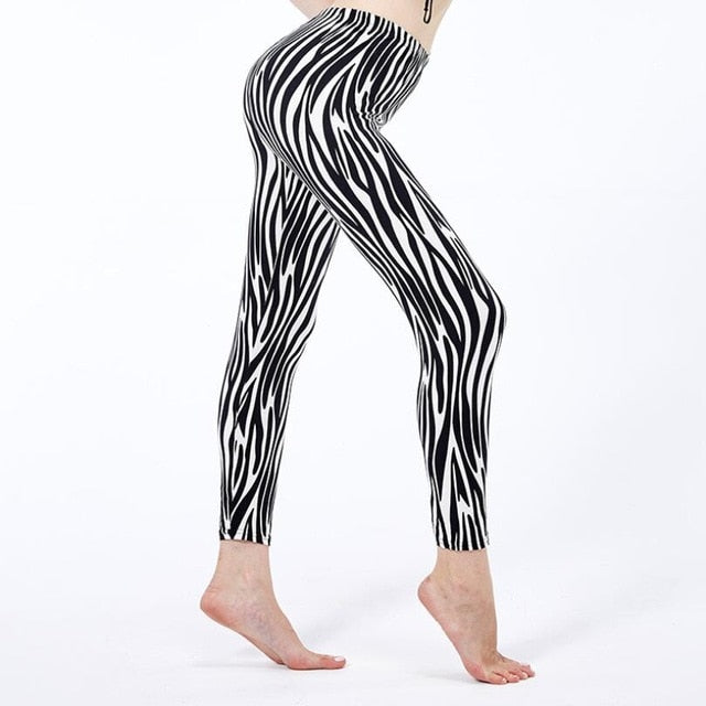 Fashion Girl Legging Spandex Aptitud Print Floral Leggings Leggins Milk Silk | Vimost Shop.