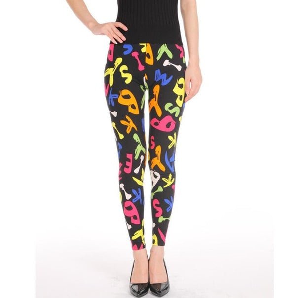 Fashion Girl Legging Spandex Aptitud Print Floral Leggings Leggins Milk Silk | Vimost Shop.