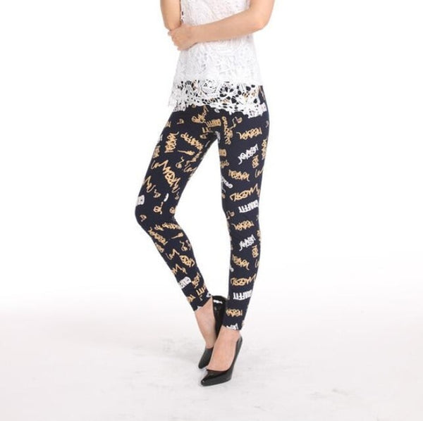 Fashion Girl Legging Spandex Aptitud Print Floral Leggings Leggins Milk Silk | Vimost Shop.