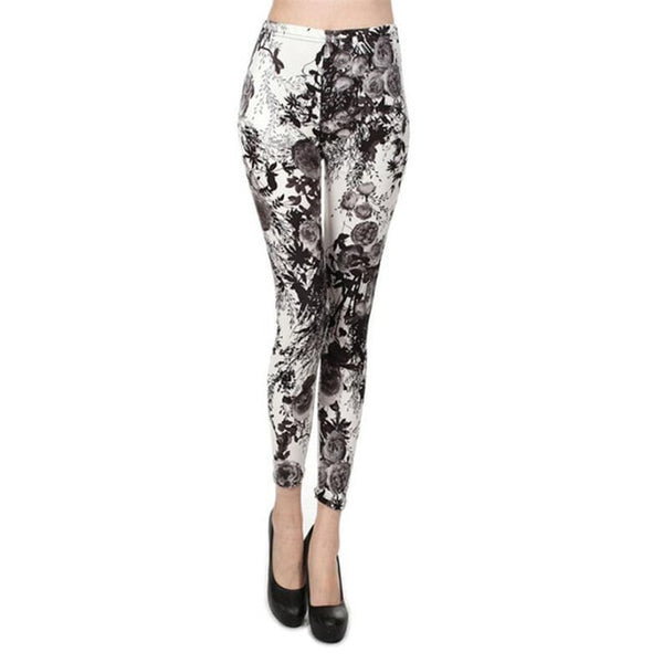 Fashion Girl Legging Spandex Aptitud Print Floral Leggings Leggins Milk Silk | Vimost Shop.