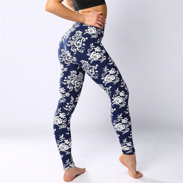 Fashion Girl Legging Spandex Aptitud Print Floral Leggings Leggins Milk Silk | Vimost Shop.