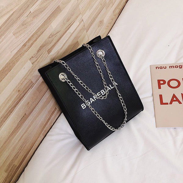 Fashion Women Bags Shoulder Crossbody Hand Long Chain Letter Printed Club Bucket Bag Girls Teenagers Handbag Female Luxury Tote | Vimost Shop.