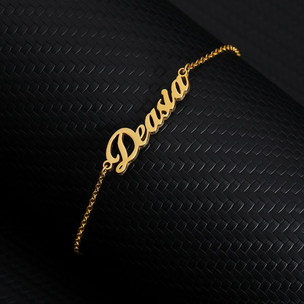 stainless steel anklet Personalized name ankle bracelet custom anklet bracelet | Vimost Shop.