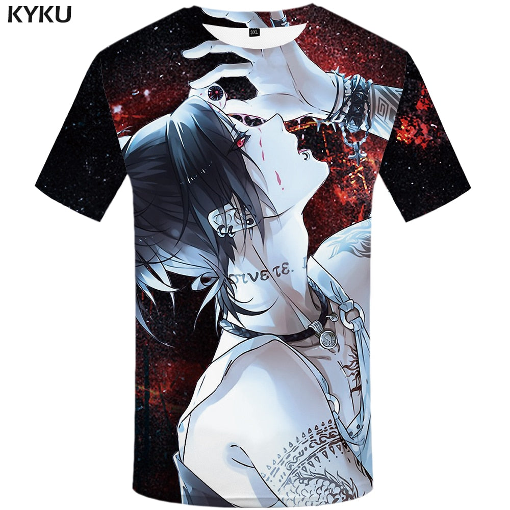Tokyo Ghoul T-shirt Men Ken Kaneki T-shirts 3d Graffiti Tshirt Printed Japan Tshirts Casual Blood Anime Clothes | Vimost Shop.