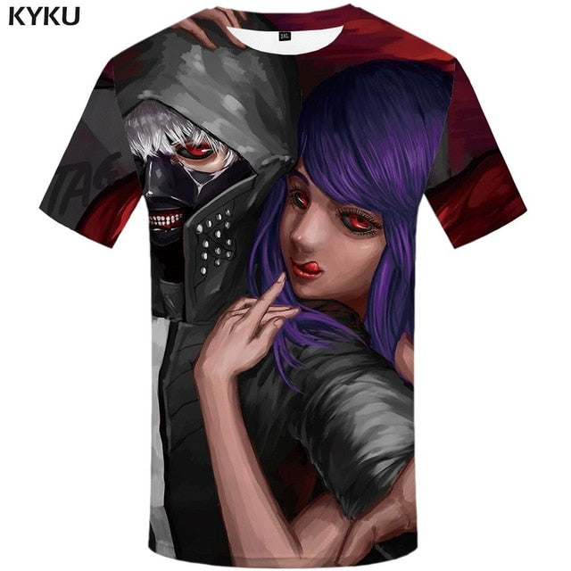 Tokyo Ghoul T-shirt Men Ken Kaneki T-shirts 3d Graffiti Tshirt Printed Japan Tshirts Casual Blood Anime Clothes | Vimost Shop.