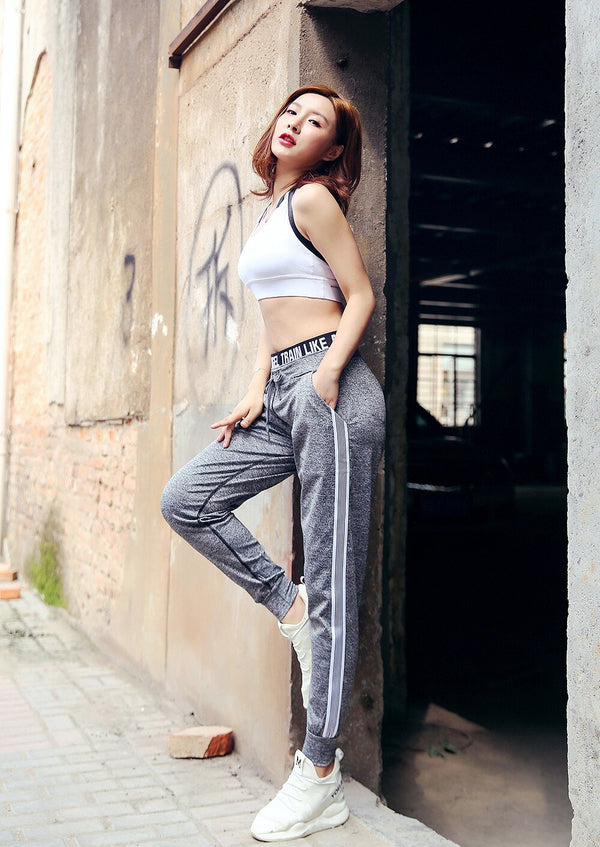 Spring Style Large Size Running Pants Soft Loose Women's  Yoga Fitness Pants Casual Athletic Sweatpants Side Strips | Vimost Shop.
