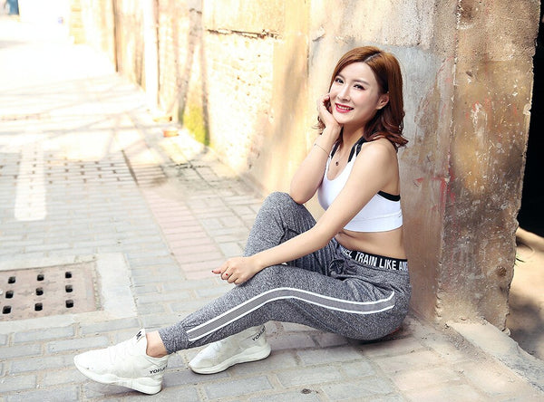 Spring Style Large Size Running Pants Soft Loose Women's  Yoga Fitness Pants Casual Athletic Sweatpants Side Strips | Vimost Shop.