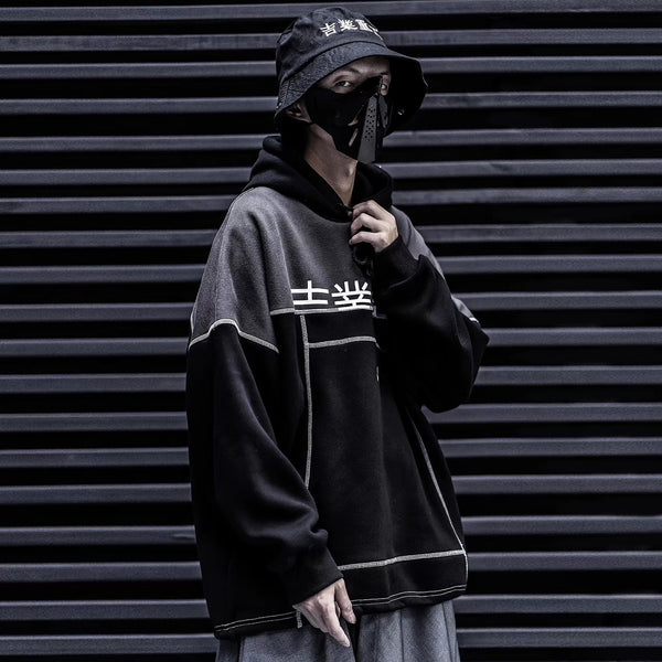 Patchwork Color Block Thick Hooded Sweatshirts Men Harajuku Hip Hop Pullover Casual Cargo Hoodies Streetwear | Vimost Shop.