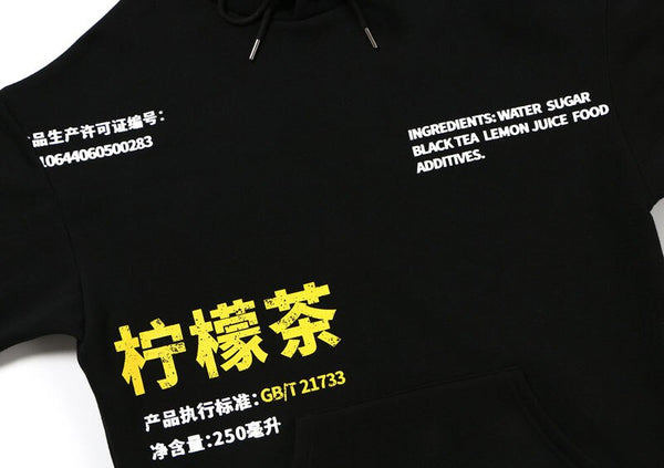 Men Hoodies Pullover fashion Streetwear LemonTea Print Deisgn Sweatshirt Hip Hop Autumn Winter Fleece Hoodie | Vimost Shop.