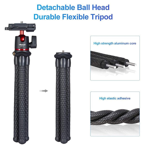 MT-11Flexible Octopus Tripod Smartphone DSLR SLR Vlog Tripod Travel Portable 2 in 1 Tripod Extend 1/4 Screw for Magic Arm | Vimost Shop.