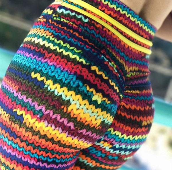 Knit Printing Sexy Elastic Fitness Leggings paddy Workout Legging Stretch Slim Sportswear Leggings | Vimost Shop.