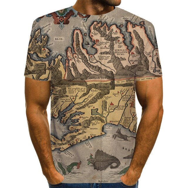 World Map T-shirt Funny T Shirts Summer Fashion Anime Tshirt 3D T Shirt Mens Clothing Tops Tees 2020 New Fashion | Vimost Shop.
