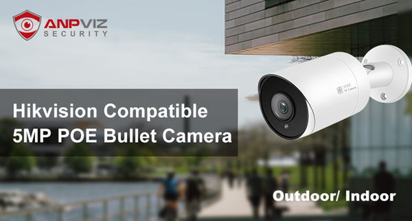 Hikvision Compatible Anpviz 5MP Bullet IP Camera POE Outdoor/Indoor 30m IR Security Camera With Microphone Audio Onvif IP66 | Vimost Shop.