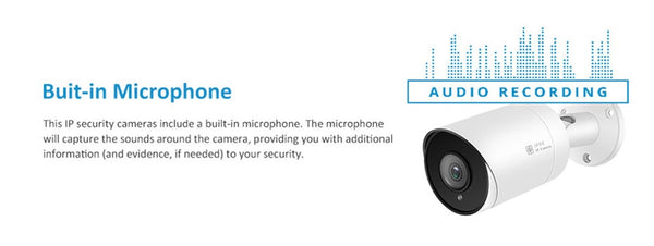 Hikvision Compatible Anpviz 5MP Bullet IP Camera POE Outdoor/Indoor 30m IR Security Camera With Microphone Audio Onvif IP66 | Vimost Shop.