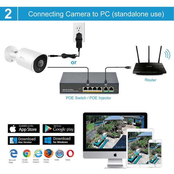 Hikvision Compatible Anpviz 5MP Bullet IP Camera POE Outdoor/Indoor 30m IR Security Camera With Microphone Audio Onvif IP66 | Vimost Shop.