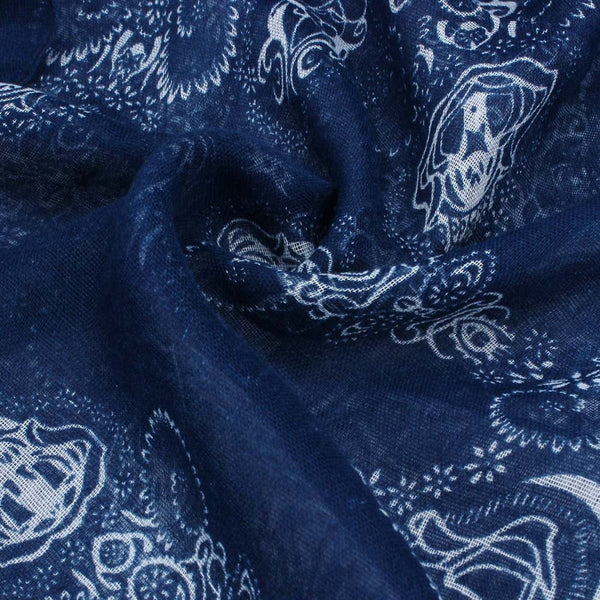 Women Classical Print Scarf Scarves Sun Protection Gauze Kerchief Lightweight ethnic blue and white porcelain Bali yarn scarf | Vimost Shop.
