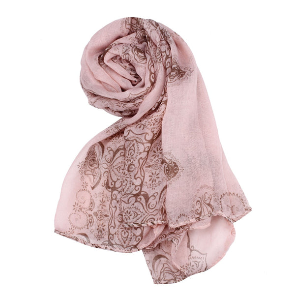 Women Classical Print Scarf Scarves Sun Protection Gauze Kerchief Lightweight ethnic blue and white porcelain Bali yarn scarf | Vimost Shop.