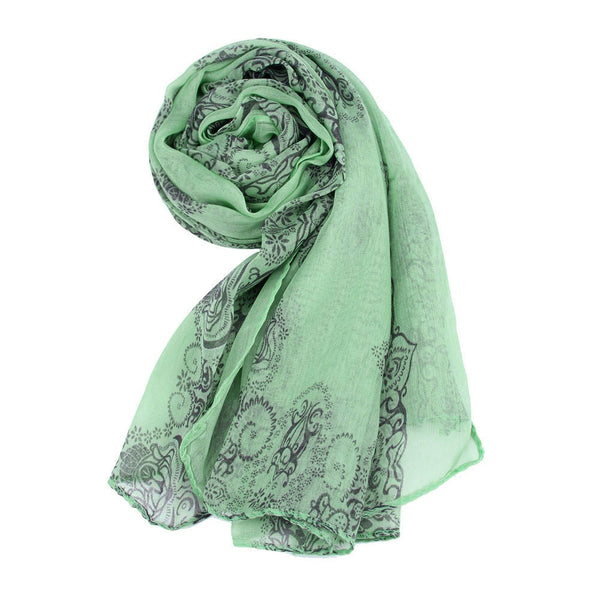 Women Classical Print Scarf Scarves Sun Protection Gauze Kerchief Lightweight ethnic blue and white porcelain Bali yarn scarf | Vimost Shop.
