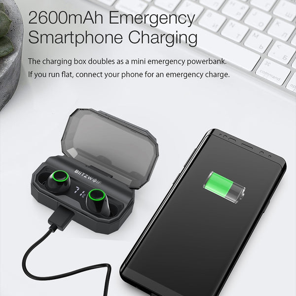 True Wireless Bluetooth 5.0 Inear Earphone 2600mAh Battery Charging Digital Power Display Sport Earbuds | Vimost Shop.