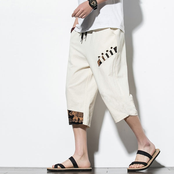 Streetwear Summer Cotton Harem Pants Men Casual Hip Hop Trousers Drawstring Loose Calf-Length Pants Joggers Size 5XL | Vimost Shop.