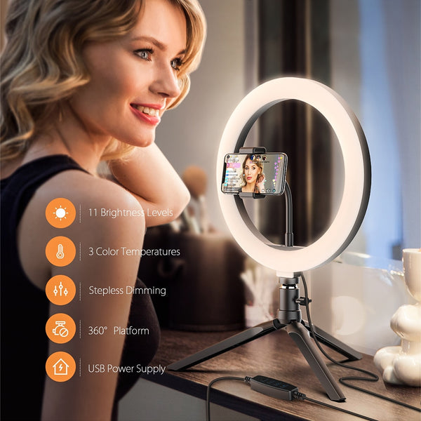 Photo Studio Fill Light Flash LED Phone Holder Selfie Stick bluetooth Remote Live Stream Removable Tripod Stand | Vimost Shop.