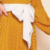 Abaya Blue Lantern Sleeve Polka Dot Pleated Dress With Belt Women Spring A Line Elegant High Waist Long Dresses | Vimost Shop.