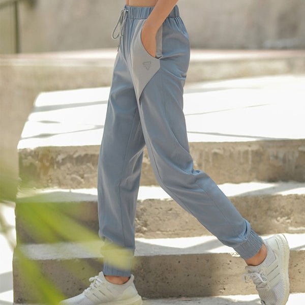 Soft Loose Athletic Jogging Pants Women's Quick-Dry Breathable Gym Fitness Exercise Pants Running Yoga Trousers Patchwork Pocket | Vimost Shop.