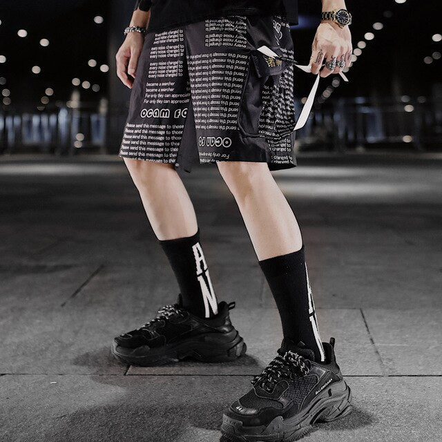 Streetwear Men's Shorts Knee Length Summer New Fashion Printed Hiphop Men Short Pants Mens Beach Pants Loose Leisure | Vimost Shop.