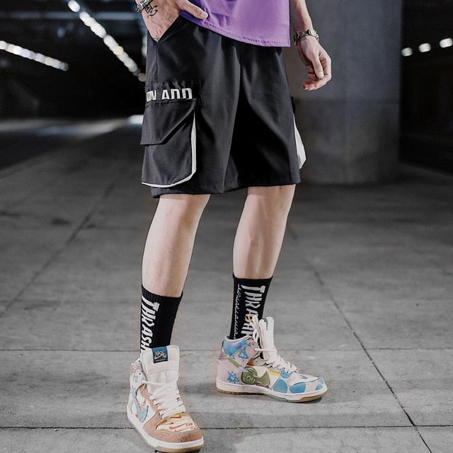 Streetwear Men's Shorts Knee Length Summer New Fashion Printed Hiphop Men Short Pants Mens Beach Pants Loose Leisure | Vimost Shop.