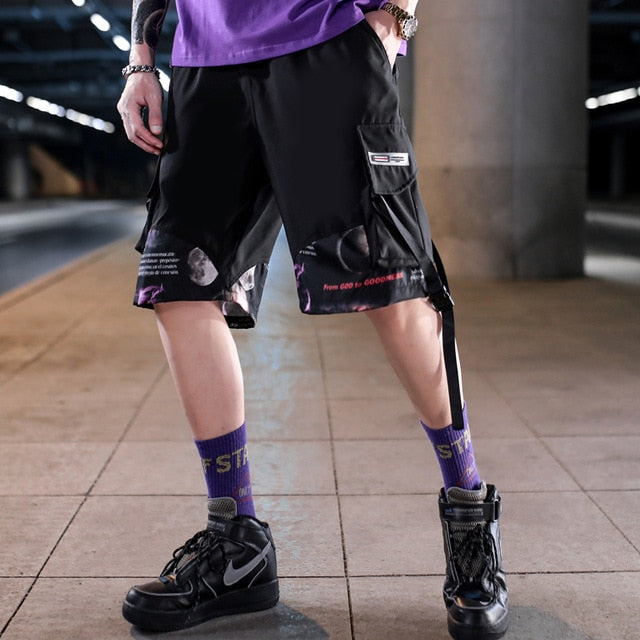 Streetwear Men's Shorts Knee Length Summer New Fashion Printed Hiphop Men Short Pants Mens Beach Pants Loose Leisure | Vimost Shop.