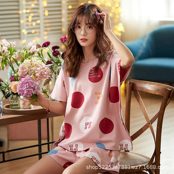 Thin Cartoon Printed Short Sleeve Sleepwear | Vimost Shop.