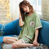 Thin Cartoon Printed Short Sleeve Sleepwear | Vimost Shop.