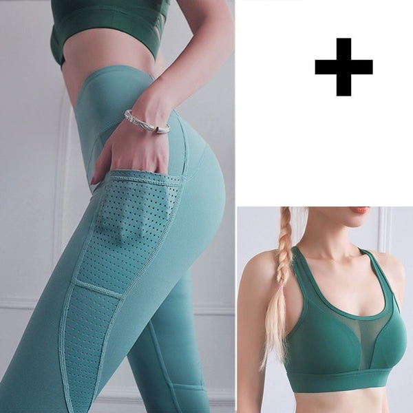 Fitness Yoga Pants for Women High Waist Solid Pocket | Vimost Shop.