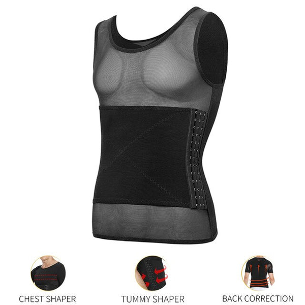 Men Body Shaper Abdomen Reducing Shapewear Waist Trainer Belly Slimming Shapers Abs Slim Vest Male Compression Shirts Corset Top | Vimost Shop.