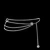 Women Fashion Belt Hip High Waist Gold Narrow Metal Chain Belt Chunky Fringes | Vimost Shop.