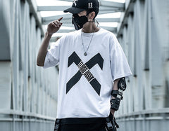 Hip Hop Streetwear T Shirt  Summer Patchwork Printed Tactica Harajuku Short Sleeve Oversized Mens T Shirts