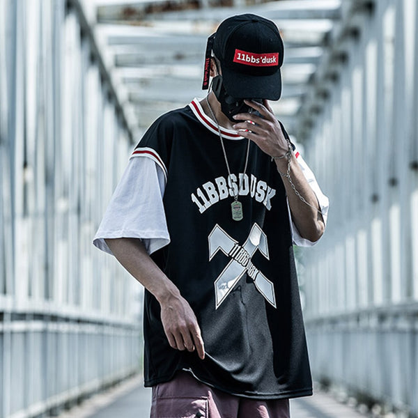 Streetwear Hip Hop T Shirt Men Hit Color Print Basketball Sportswear Short Sleeve Summer Cottom Casual Tshirts | Vimost Shop.