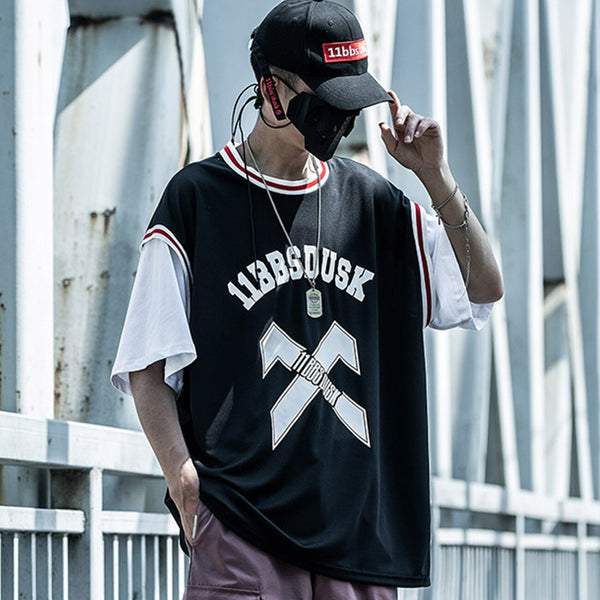 Streetwear Hip Hop T Shirt Men Hit Color Print Basketball Sportswear Short Sleeve Summer Cottom Casual Tshirts | Vimost Shop.