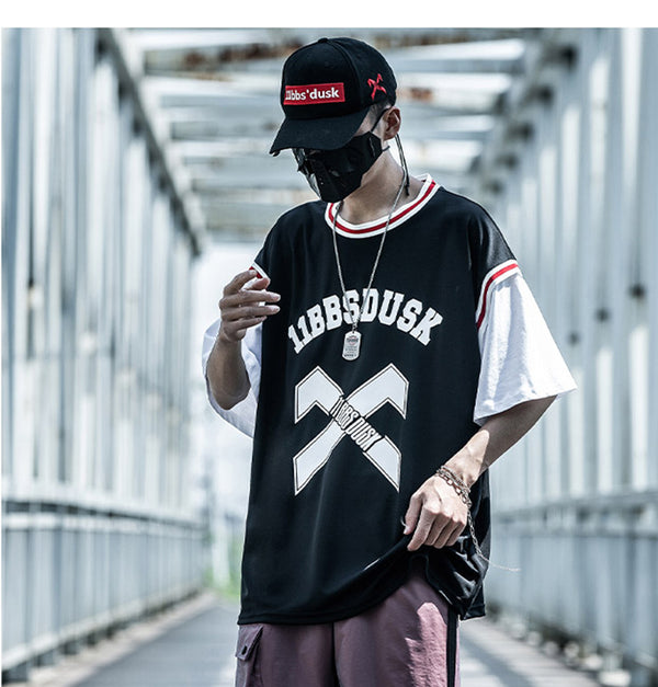 Streetwear Hip Hop T Shirt Men Hit Color Print Basketball Sportswear Short Sleeve Summer Cottom Casual Tshirts | Vimost Shop.