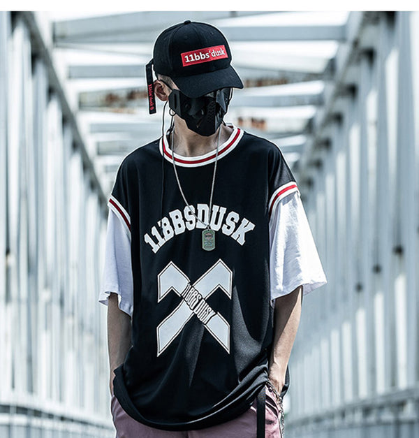 Streetwear Hip Hop T Shirt Men Hit Color Print Basketball Sportswear Short Sleeve Summer Cottom Casual Tshirts | Vimost Shop.