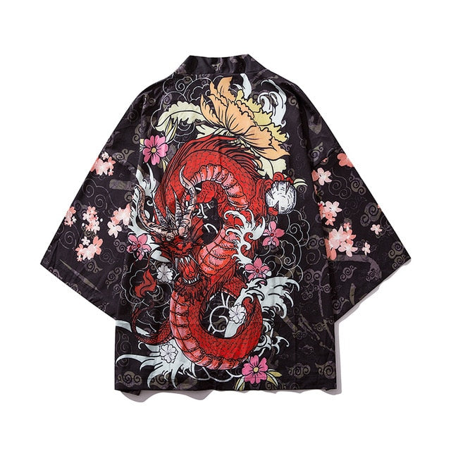 Male Kimono Cardigan Japanese Kimono Men Cardigan Shirt Blouse Yukata Men Haori Obi Traditional Samurai Clothing | Vimost Shop.